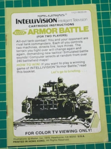 Mattel Intellivision Game Manual: Armor Battle - Picture 1 of 2