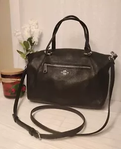 Bolso Bandolera Convertible Coach Prairie Cuero Guijarro Negro -Leer - Imagen 1 de 24