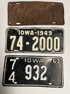 PLACAS DE MATRÍCULA DE AUTOMÓVIL IOWA AÑOS 40 Y 60 - Imagen 1 de 7
