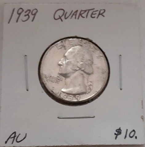 1939 WASHINGTON QUARTER AU Cover