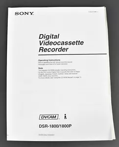 Sony DSR-1800 1800P Digital Video Cassette Recorder englische Bedienungsanleitung - Bild 1 von 1