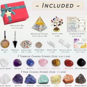 Set of 22 Healing Crystal Natural Gemstone And Stone Kit - Picture 1 of 5