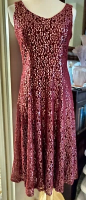 GABBY SKYE OCCASION Dressy Metallic Thread/Lace Dress Size 6 - Image 1 of 4