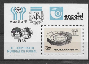 ARGENTINA , 1978 , SOCCER , SPORTS , SOUVENIR SHEET PERF, MNH   - Picture 1 of 1