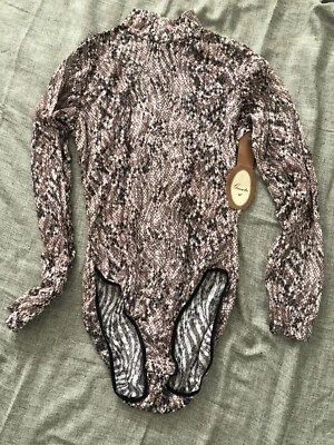 Vintage Gaviota Lacy Sheer Animal Print  1 Piece Bodysuit  Size Large NWT - Image 1 of 4