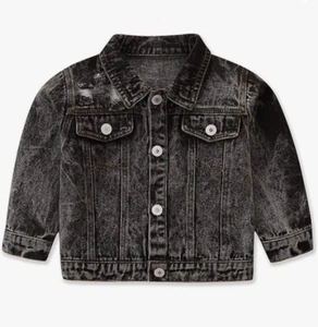 Toddler Baby Boy Girls Denim Jacket Button Down Hoodie Jeans Coat Cowboy Outwear - Picture 1 of 5