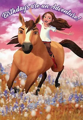 DreamWorks Spirit GIRL BIRTHDAY Card, Horse Adventure by American Greetings +✉