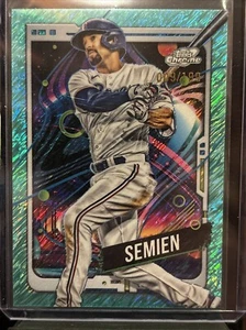 2024 Cosmic Chrome Marcus Semien Aqua Refractor /199 Rangers #117 - Picture 1 of 2