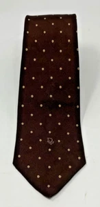 Corbata Christian Dior marrón con lunares - Imagen 1 de 3