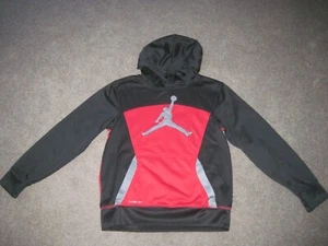 NIKE AIR JORDAN JUMPMAN HOODIE KIDS 12-13, RED/BLACK/GRAY, FRONT POUCH POCKET - Picture 1 of 3