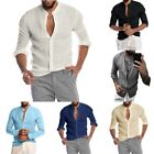 Fashion New Cardigan Stand Up Collar Long Sleeved Shirt for Men Trendy Look