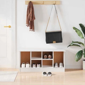 Shoe Bench Wooden Shoe Storage Organizer Bench ALTA Solid Wood Pine vidaXL - Picture 1 of 8