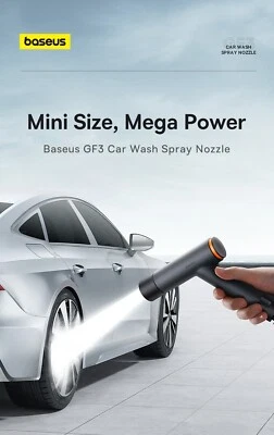 Baseus Car Wash Water Gun Spray Nozzle High Pressure Car Washers 3 Modes Adjusta - Image 1 of 4