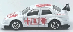 Matchbox 1996 Alfa Romeo 155 #8 White Red Rally Race Car 1:60 Diecast Loose - Picture 1 of 5