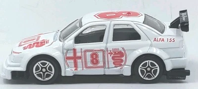 Matchbox 1996 Alfa Romeo 155 #8 White Red Rally Race Car 1:60 Diecast Loose - Image 1 of 4