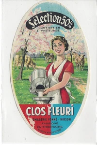 Etiquette fromage - Le Clos Fleuri - Fromagerie Fonné - Hirson - Thiérache Aisne - Picture 1 of 2