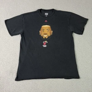 Majestic Miami Heat T Shirt Adult Large Black Dwyane Wade Graphic Rare Champion - Picture 1 of 8