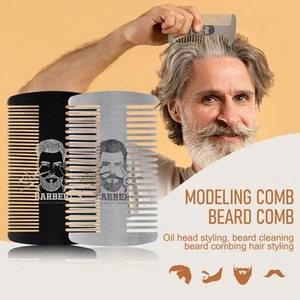 Double-Sided Stainless Steel Beard Comb Anti-Static Dual Action Beard Comb AU - Picture 1 of 13