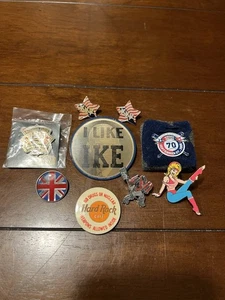 Konvolut Pins & Buttons Baseball Dwight Eisenhower I Like Ike 1952 Hard Rock Cafe - Bild 1 von 10