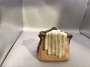 Ceramic Vintage Hand Bag With Gloves Figurine Pen Holder Staining On Bottom - Picture 1 of 8