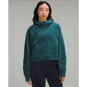Lululemon Scuba Oversize Velvet Cord Storm Teal Cord Pullover Sweater XL XXL - Bild 1 von 18