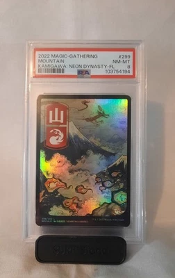 Magic The Gathering PSA 8 Mountain Foil 2022 299/302 Kamigawa: Neon Dynasty - Image 1 of 4