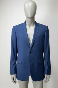 Abrigo Deportivo Hugo Boss Para Hombre 40L Calce Ajustado Azul Marino Ventana Lana Dos Botones Doble Ventilación - Imagen 1 de 24