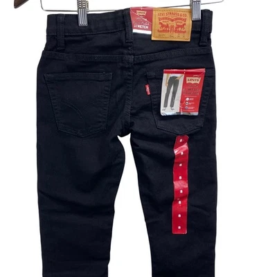 Pantalones de mezclilla negros elásticos flexibles ajustados Levi's Youth 511 talla 8 cintura ajustable nuevos con etiquetas Foto 1 de 4