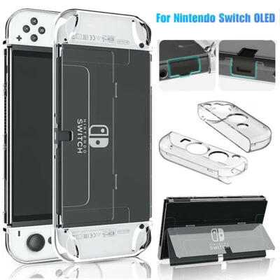 Clear Hard Case Protective Shell For Nintendo Switch OLED Console Joy-Con Cover - Image 1 of 4
