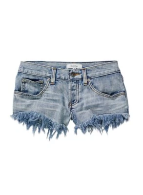 Pantalones cortos de mezclilla ARITZIA TALULA tiro bajo dobladillo triturado talla 28 Foto 1 de 4