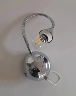 Applique moderna cromata braccio flessibile specchio lampada lettura da parete - Image 1 of 4