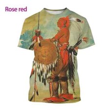 Native American Indian Chief Art 3D Print Tees Men's Women Short Sleeve T-Shirt