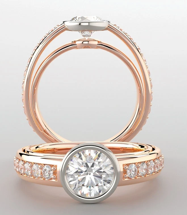 1.31 ct Round Diamond Solitaire Engagement Ring 14k Two Tone Gold 1.79 tcw - Image 1 of 1