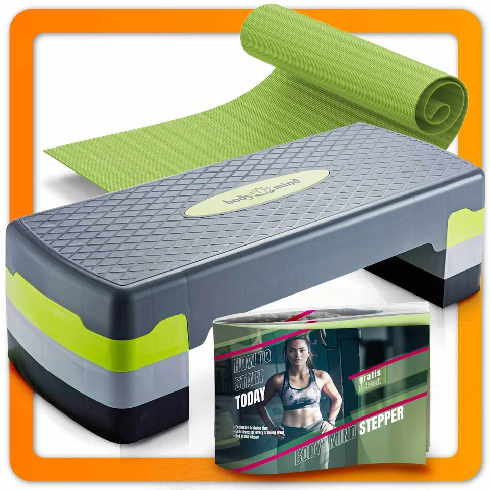 Aerobic Step Elite Steppbrett Fitness Stepper-Brett + Antirutsch-Matte; 3-Höhen - Bild 1 von 4