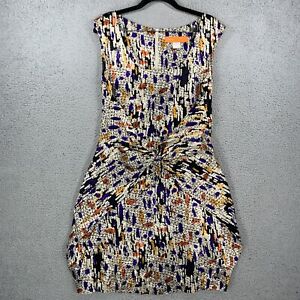 Cynthia Steffe Silk Blend Graphic Print Wrap Front Dress NWOT Size 10 Multicolor