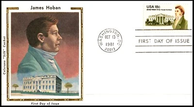1835 James Hoban FDC, Colorano Silk Cachet, UA, OF - Image 1 of 3