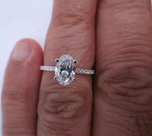 IGI CERTIFIED 18K Gold Hidden Halo Engagement Ring Center Lab Grown=1.04 F-VS1 - Picture 1 of 15