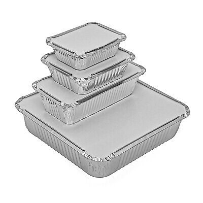 Aluminium Foil Food Containers Baking Pans Lids Catering Takeaway Disposable • 148.75£
