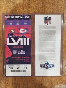 Commemorative 2024 Super Bowl LVIII Ticket Chiefs 49ers - Customizeable