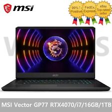 MSI Vector GP77 13VG 17.3" RTX4070 16GB/1TB i7-13700H Win11 Gaming Laptop