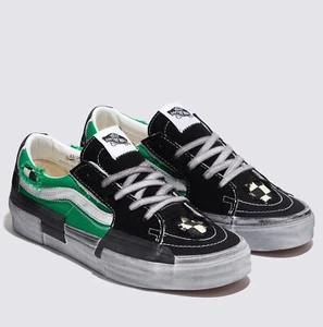 Vans Stressed Check Reconstruct SK8-Low Skate Sneakers Green VN0009QSYJ7 US 4-13 - Picture 1 of 7