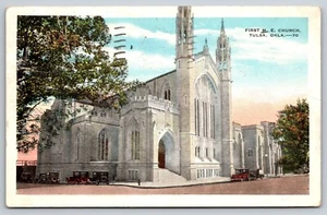 Postkarte Oklahoma Tulsa First M.E. Kirche um 1934 9U - Bild 1 von 3