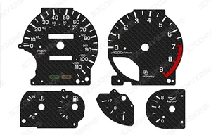 Nissan Skyline R33 GTST 110MPH Carbon Dial Cards Gauges - Picture 1 of 1