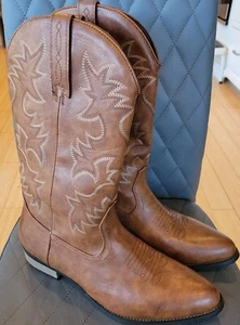 Femflame Western Country Cowboystiefel abgerundete Spitze abgenutzt Arbeitsstiefel 1x getragen - Bild 1 von 6