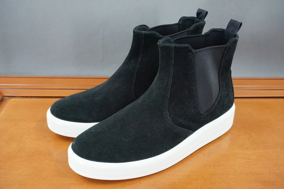 Zapato Chelsea Ecco Soft 9 para mujer talla 9,5 negro gamuza botín informal al tobillo Foto 1 de 4