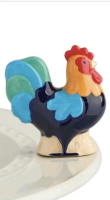 Nora Fleming Hand-Painted Mini: Doodle Doo Rooster A267 NEW 2021! - Image 1 of 4