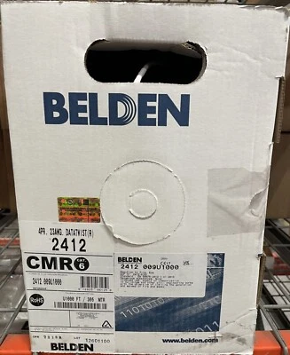 Belden 2412 009U1000 CAT6+ Network Cable 4-Pair U/UTP CMR, 23AWG, 1000 ft, White - Image 1 of 2