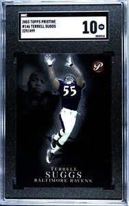 RARE Terrell Suggs 2003 Topps Pristine RC /499 SGC 10 Baltimore Ravens - Picture 1 of 2