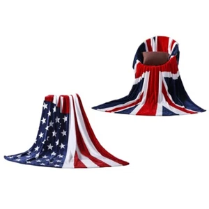 Patriotic US British National Flag Print Soft Throw Blanket for Couch Bed Sofa - Picture 1 of 10