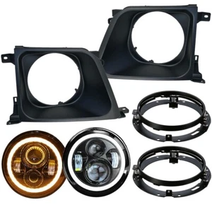Headlight Lamp Frame HALO LED Lamp For Toyota Land Cruiser Prado 90 95 - Picture 1 of 16